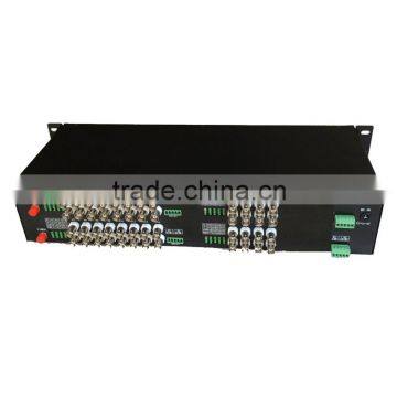 48Ch Video/1RS485 Return Data to Fiber SM 20km optical video converter 1CH to 64CH cctv fiber optical transmitter and receiver