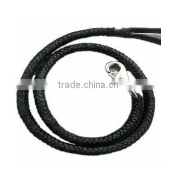 2012 Stylish Long Braided Genuine Leather Dog Flat Leashes