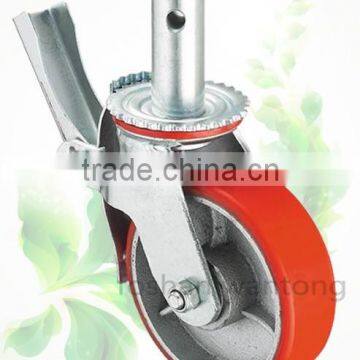 Polyurethane Cast Iron Brake Heavy Duty Scaffolding Caster