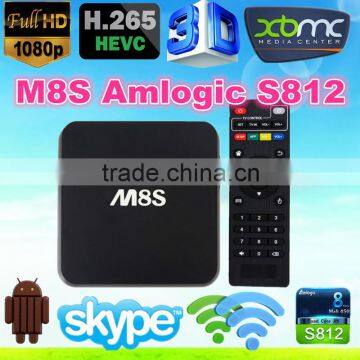 2016 NEW STABLE BOX ! Quad Core Android TV Box M8S amlogic s812 2G/8G Android 4.4 Bluetooth xbmc 3d 4k bluetooth smart tv