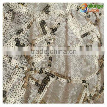 Embroidery fabric wave sequin fabric wholesale in guangzhou