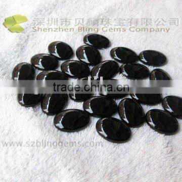 Natural semi precious stone Black onyx oval cabochon