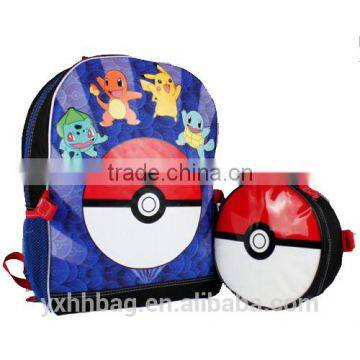 Pokemon Pikachu Charmander 16" School Backpack and Attachable Pokeball Lunch Bag(YX-Z047)