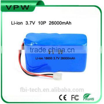 18650 3.7V 10P High Capacity Camping light Battery 26000mah Li-ion battery pack