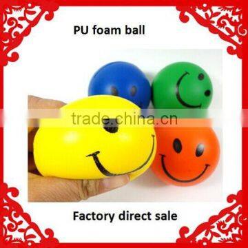 Promotional Present Happy Face Anti Stress Toys PU Foam 6.3cm