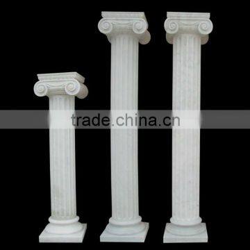 Hand carved white marble gate pillar