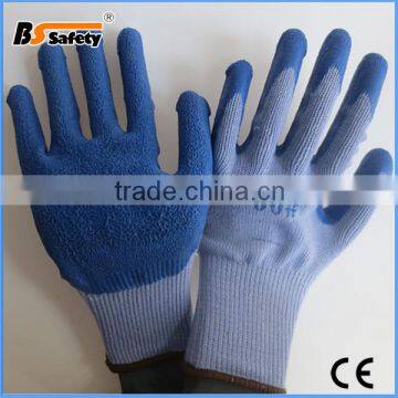 BSSAFETY 10 gauge 21 yarn wrinkle latex coated industrial gloves