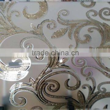 golden bronze ice flower design decorative art glass manufacturer in china