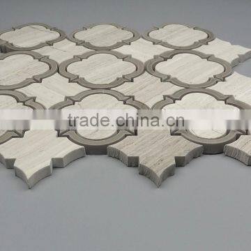 Tumbled new wooden gray water jet mosaic tile for bathroom