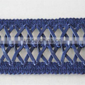 5.5cm Navy Rubber Guipure Braid Ribbon Embroidery Lace Trim