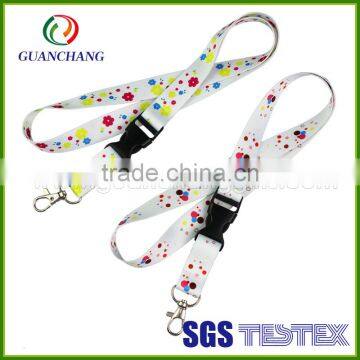 Promotional custom polyester lanyard, subilimation print heat transfer printing lanyard, screen print lanyard