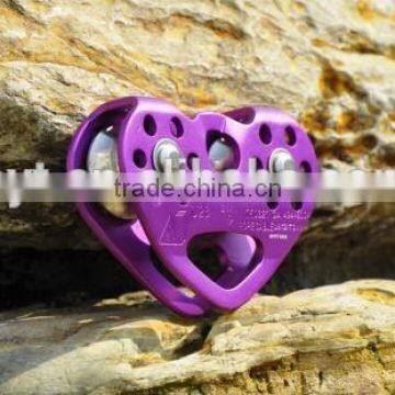 Stainless Steel Tandem Zipline Cable Trolley Pulley for Outdoor Climbing with Sealed ball bearings