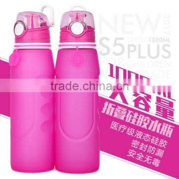 Foldable Silicone Sport Water Bottle Running Hiking Bottle 1L photo-3