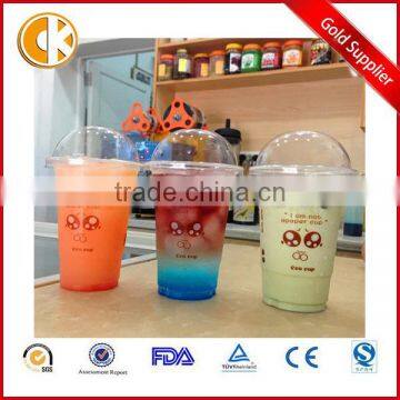 Clear disposable PET plastic cold drink cups