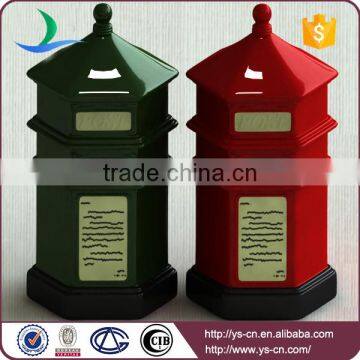 Novel Design Postbox Shape Ceramic Coin Bank