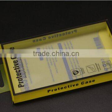 New arrival yellow PVC packaging box for iphone for Samsung, PVC phone case packaging box, custom packaging box