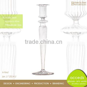 Fashional Designed Long-Stemmed Glass Candle Holder