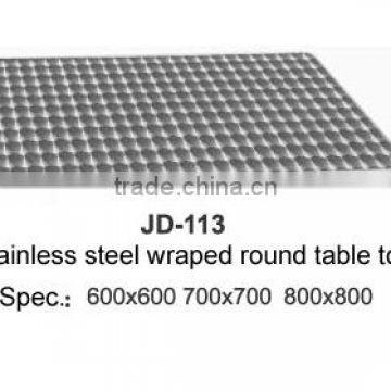 stainless steel wraped square table top for indoor and outdoor