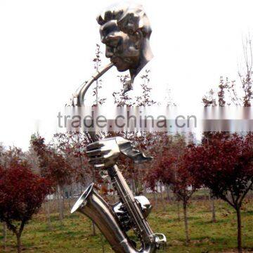 Vivid Guitar Standing of Garden Stainless Steel Sculptures photo-4