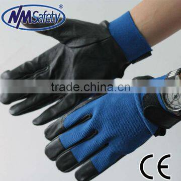 NMSAFETY leather safety hand gloves/motorcycle gloves leather