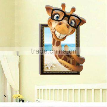 Funny Giraffe Animal Wall Paper , Self Adhesive 3D Wall Paper , Wall Sticker photo-4