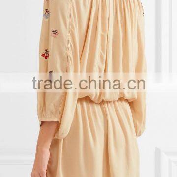 Boho Clothing Colorful Floral Embroidery Designs Mini Dress Swimwear Cover up 2016 HSD5839 photo-4