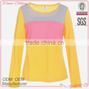 OEM/ODM Manufacturer New Fashion Hot Sale Round Collar Candy Color T-shirts for Ladies