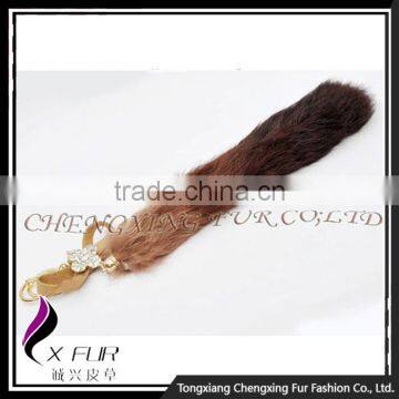 CX-R-40B Best Selling Wholesale Key Chain Dip Dyeing Rabbit Fur Keychain Ring photo-5