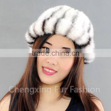CX-C-197C Latest Winter Fashion Wholesale Real Mink Girls Fur Bucket Hat photo-4