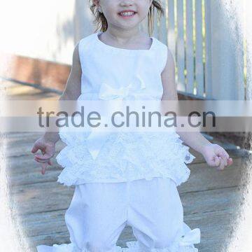 Wholesale Ruffle Pants Girls Smocked Ruffle Pants Outfits Children Makeup Sets photo-2