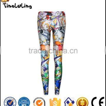 2017 Women leggins High Waist cute cartoon 3D Printed Fitness Skinny Women Leggings