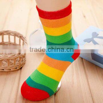 Hot sales baby socks cute children's striped tube socks thick kintted kids socks