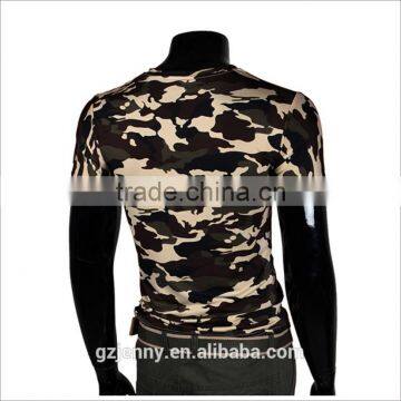 Wholesale Green Black Printing Short Sleeve Army Camo Tee Shirt photo-3