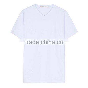 zm35432a Wholesale plain white shirts fashion v neck t shirt