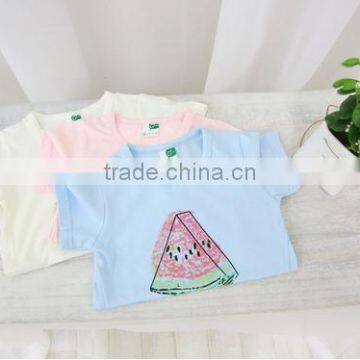 Wholesale Children T-shirt Sweet Color Cartoon Watermelon Printed T-shirt for Kids Round Neck Girls T-shirt photo-3
