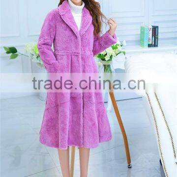 2016 Fur Coat Women's New 2016 Winter Overcoat Female Outerwear Real Rabbit Fur With Long DesignThicken Warm Top Fur Jacket photo-4