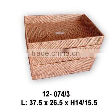 Set of 3 rattan basket