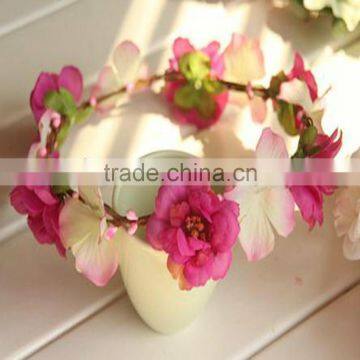 Ladies Floral Flowers Wedding Garland Forehead Hair Head Band photo-2