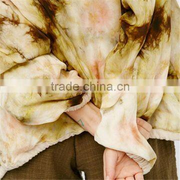 2017 Oem Women Tie Dye Spread Collar Coat With Drawstring Waist photo-6