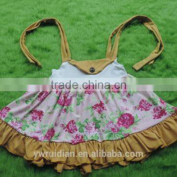 Baby Frock Design Pictures 4th of July Shits Child Baby Floral Shirt Shoulder Strap T-shirts photo-5