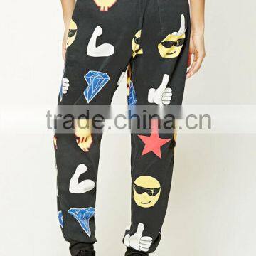 OEM Service Womens Spring Outdoor Elastic Narrow Cuff Canvas Printed Pants Trousers photo-3