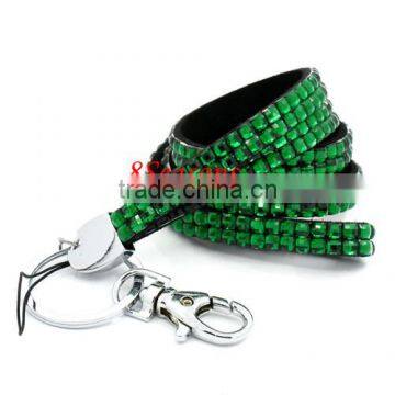 Green Acrylic Strap Lanyard For ID Card /Mobile Phone With Lobster Clasp Key Ring 44cm