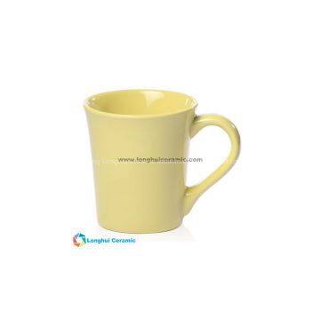 16oz Custom Trumpet-shaped Glossy Ceramic Coffee Mug
