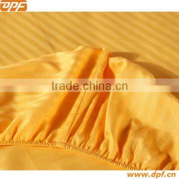 Yellow fitted sheet hotel linen 100% cotton bed fitted sheets satin fabric