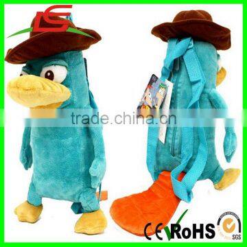 CUSTOM AGENT P PLATYPUS SOFT SCHOOL BAG PLUSH BACKPACK