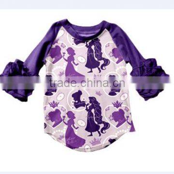 boutique girls raglan t-shirt print a dance princess let your baby look princess wholesale shirt