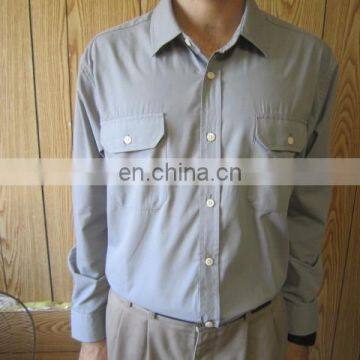 Men's Two Packets Long Sleeves Dress Shirt Cotton