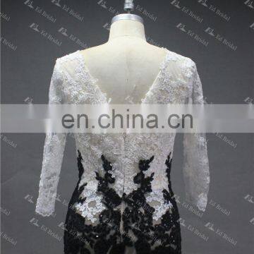 LN137 New Sexy See Through 3/4 Sleeves Real Samples Of Lace Evening Dress photo-6