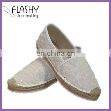 Wholesale fashion white lady casual shoes high heel espadrilles shoes 2016