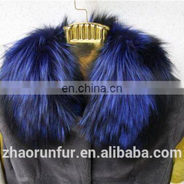 New Women Fur Coat Colorful Rex Rabbit Fur Winter Jacket With Thick Fox Fur Collar photo-5
